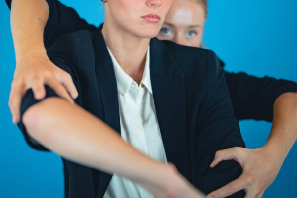 DSC02920 two femele dancers in suits choreography by tim rushton